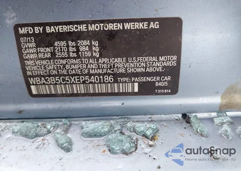 2014 BMW 328I xDrive z USA, uszkodzony, nr VIN WBA3B5C5XEP540186